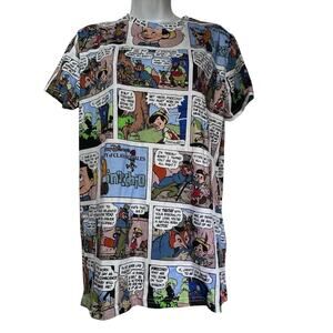 Cakeworthy Disney Pinocchio Comic AOP T-Shirt Unisex Size M
